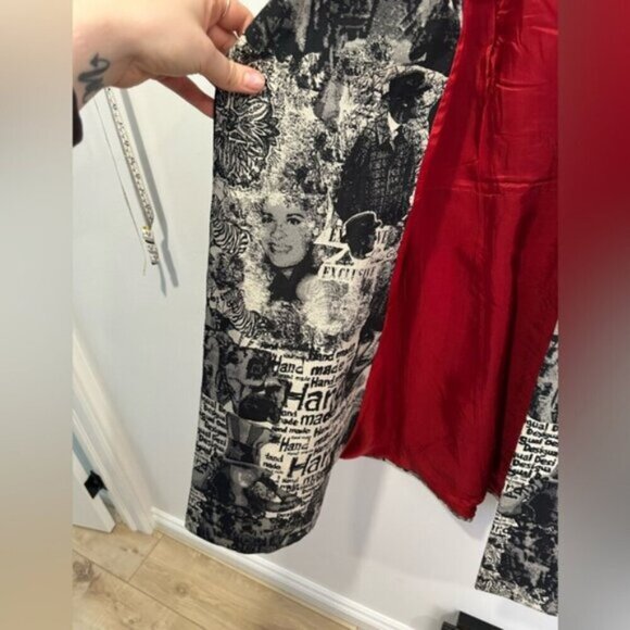 RARE - VINTAGE Desigual Black and White Graphic Women's Coat - Picture 10 of 16